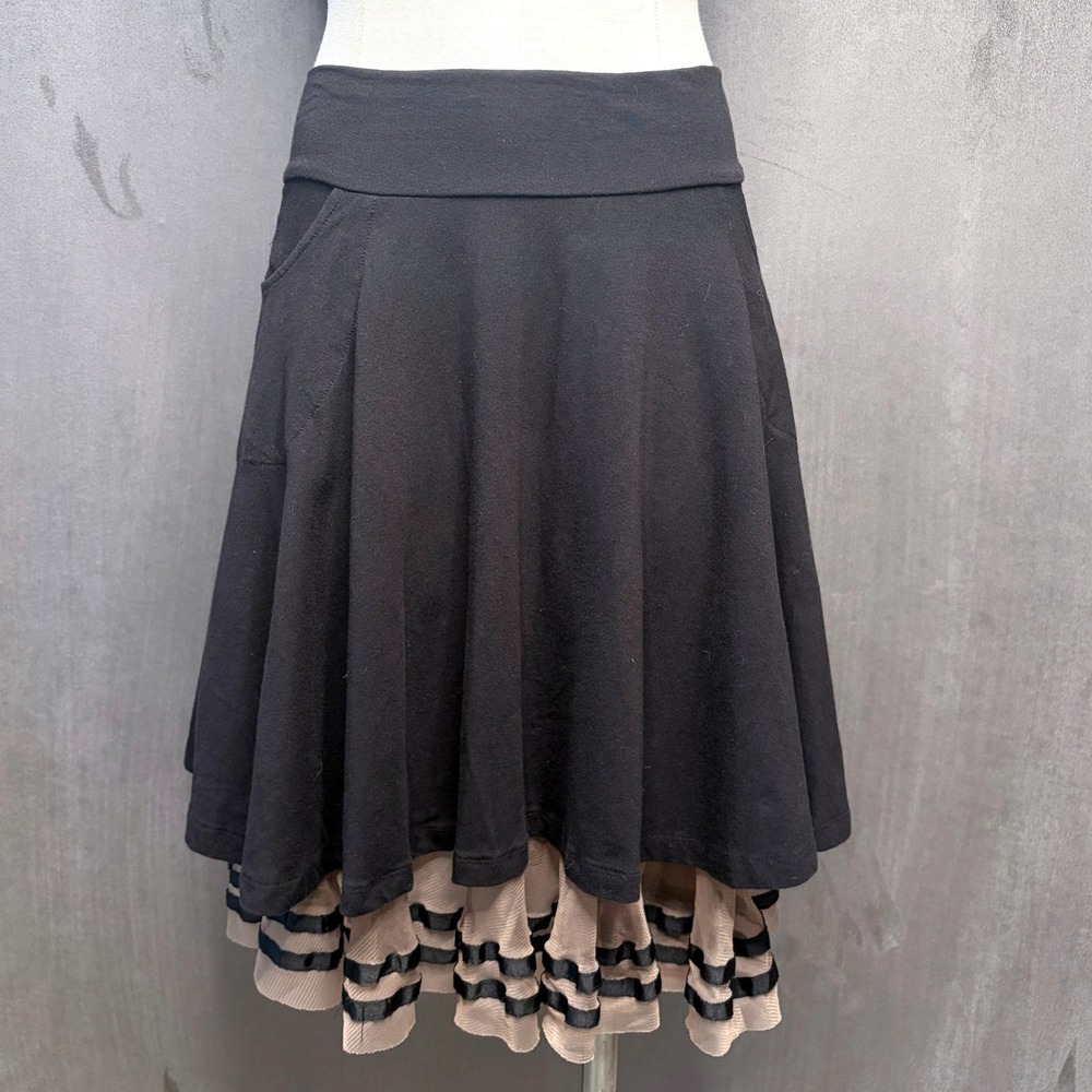 Effie's Heart Skirt Womens Sz M Black Tulle Layered A Line Skirt Rockabilly Goth